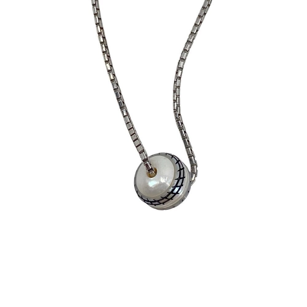 Sterling Silver 925 Necklace With Baseball / SoftBall Pendant